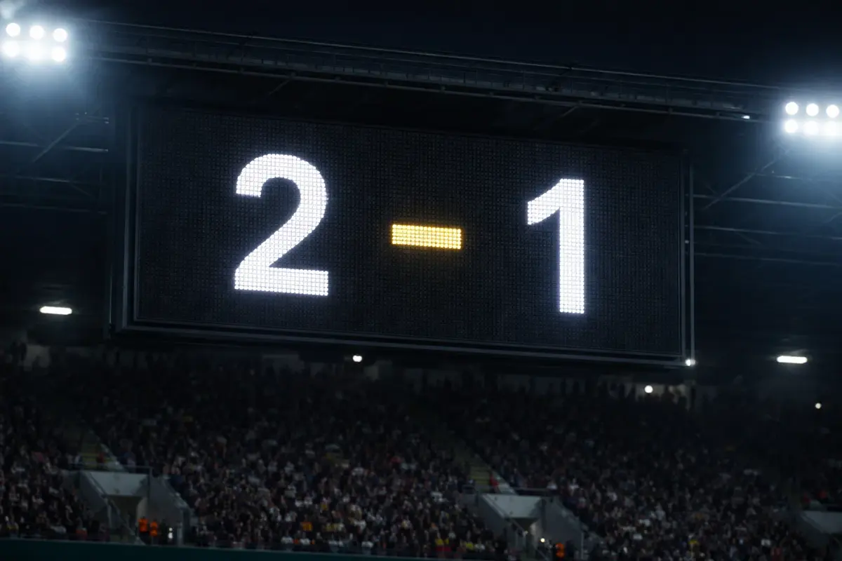 Tableau de score de match de football montrant buts marqu&eacute;s