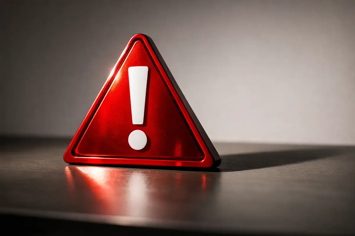 Panneau d'avertissement rouge avec symbole attention